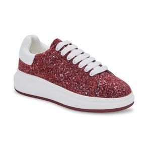 NIB Blondo Burgundy Sequin Diva Platform Sneakers Women’s Size 7